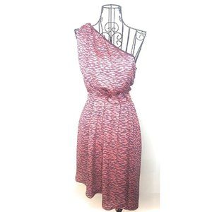 RACHEL Rachel Roy Women's Coral One Shoulder Asymmetric Hem Mid Dress Size 6